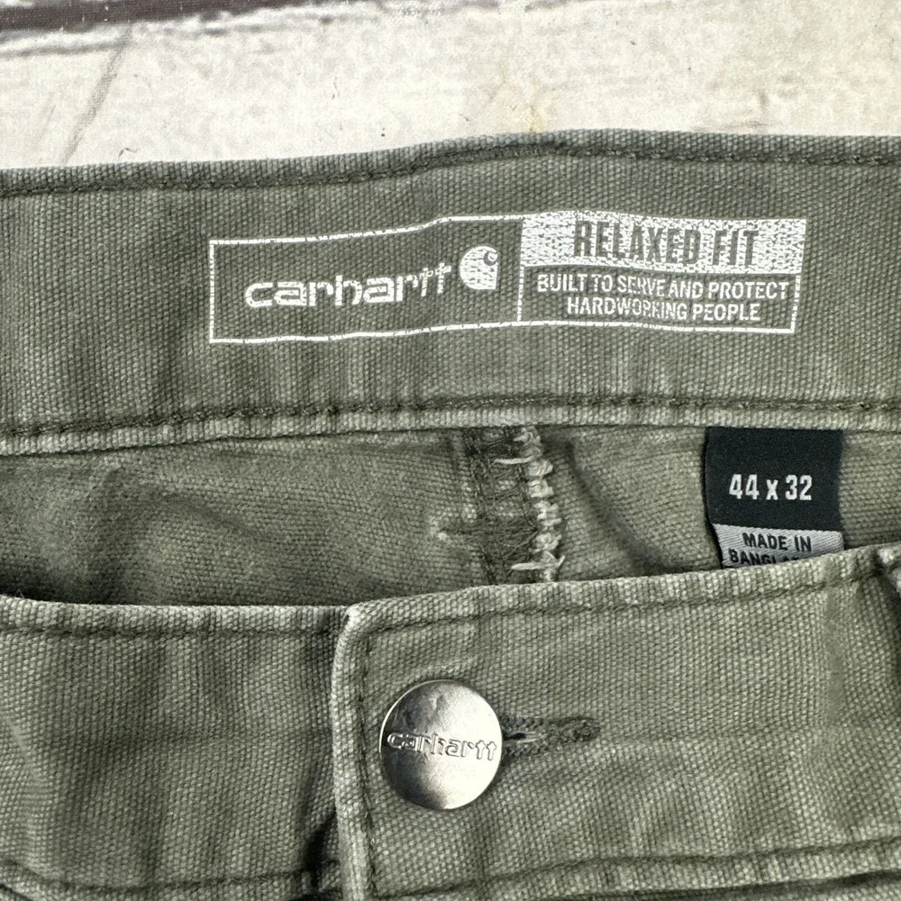 Carhartt Double Knee Work Pants 44x32 Rugged Flex Relaxed Fit Canvas BN2802-M
